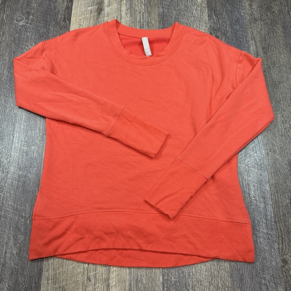 Athleta Coaster Luxe Recovery Sweatshirt Womens XS Red Modal Fleece Thumbholes